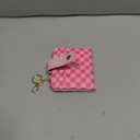 Bistup Wallet for Women Cute Bifold Small Card Wallet Rfid with Keychain for Ladies Teen Girls Female Medium Girly Aesthetic Thin Slim Checkered Plaid Unique Pretty Leather Credit Card Holder Purse