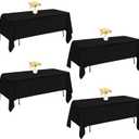 4 Pack Rectangle Tablecloth 60x102 Inch Black Washable Polyester Table Cover for Wedding Dining Table Buffet Parties Banquet DecorationBlack