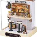 CUTEROOM DIY Doll House Miniature Furniture Wooden House Kit with Dust Cover & LED Light and Accessories - New Three Styles QT Series Dollhouse (QT048)