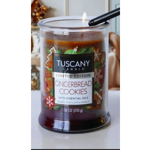 Tuscany Candle Gingerbread Cookies Long-Lasting Scented Jar Candle, 18 oz