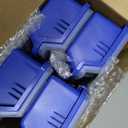 Hushee 4 Pcs Screw Organizer Box with Lid 4 Compartments Tool Bin Divider Plastic Stackable Hardware Organizer Small Part Storage Sorting Screw Box for Garage Workbench Craft Storage (Blue)