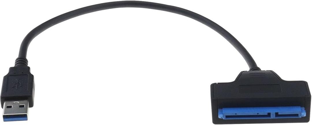 ECSiNG USB 3.0 to 7+15 22pin Slimline SATA Adapter Cable 2.5 Inch SSD HDD Hard Drive Adapter Converter Plug and Play for Laptop PC DVD Player