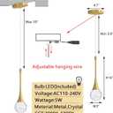 Modern Pendant Lights for Kitchen Island LED Dimmable Crystal Glam Ceiling Pendant Lighting for Dining Room Hallway Bedroom Corner Lamp Antique Gold