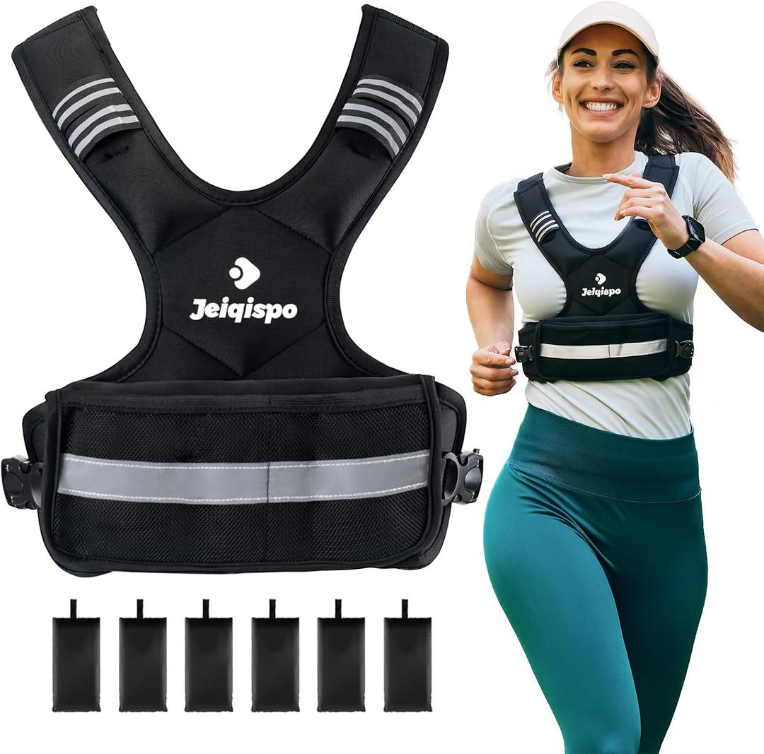 Adjustable Weighted Vest for Men and Women 4-10lb/11-20lb/20-32lb Vest with 6 Ironsand Weights, Adjustable Body Weight Vest Exercise Set for Strength Training,Cardio,Running, Walking
