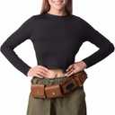 Brown Utility Belt Costume Bag Adjustable Women Mens Adult Accessories Pockets for Halloween Cosplay (Brown)