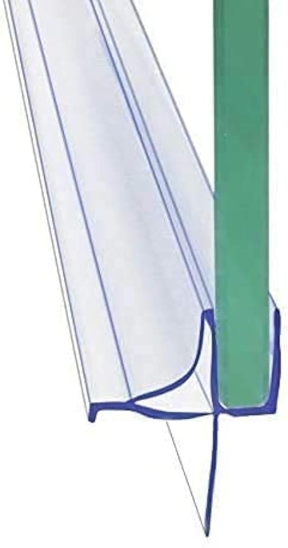 Frameless Shower Door Bottom Seal Shower Sweep with Drip Rail for 1/4" Glass,36" Long, Vinyl, Clear