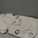 NICETOWN Off White Linen Curtains 84 inch Length, Grommet Privacy Added Thick Flax Not See Through Window Treatments Semi Sheer Drapes for Bedroom/Living Room, W55 x L84, 2 Panels (Cream)