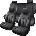 Seat Covers for Truck Chevy Chevrolet Silverado GMC Sierra Pickup 2007-2026 1500 2500HD 3500HD Trail Boss Z71 Crew Double Extended Cab Waterproof Leather Protectors Black Full Set