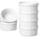 LE TAUCI Ramekins 4 OZ Oven Safe, Creme Brulee Ramekins, Pudding Custard Cups Souffle Ramiken, Dipping Sauce Dishes, Ceramic Ramekin Bowls Set of 6, White