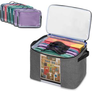 Rexmica Board Game Storage Bag with 6pcs Zipper Bags, Board Game Organizer and Storage with Cover for Office Supplies, Puzzles, Toys, Building Blocks, Craft Product, Educational Math Game Bag