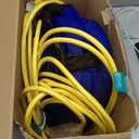 Goodyear Retractable Extension Cord Reel  Heavy-Duty Commercial Cable with Triple Tap Connector, Auto-Rewind & Wall/Ceiling Mountable (Enclosed, 12AWG x 65 ft)