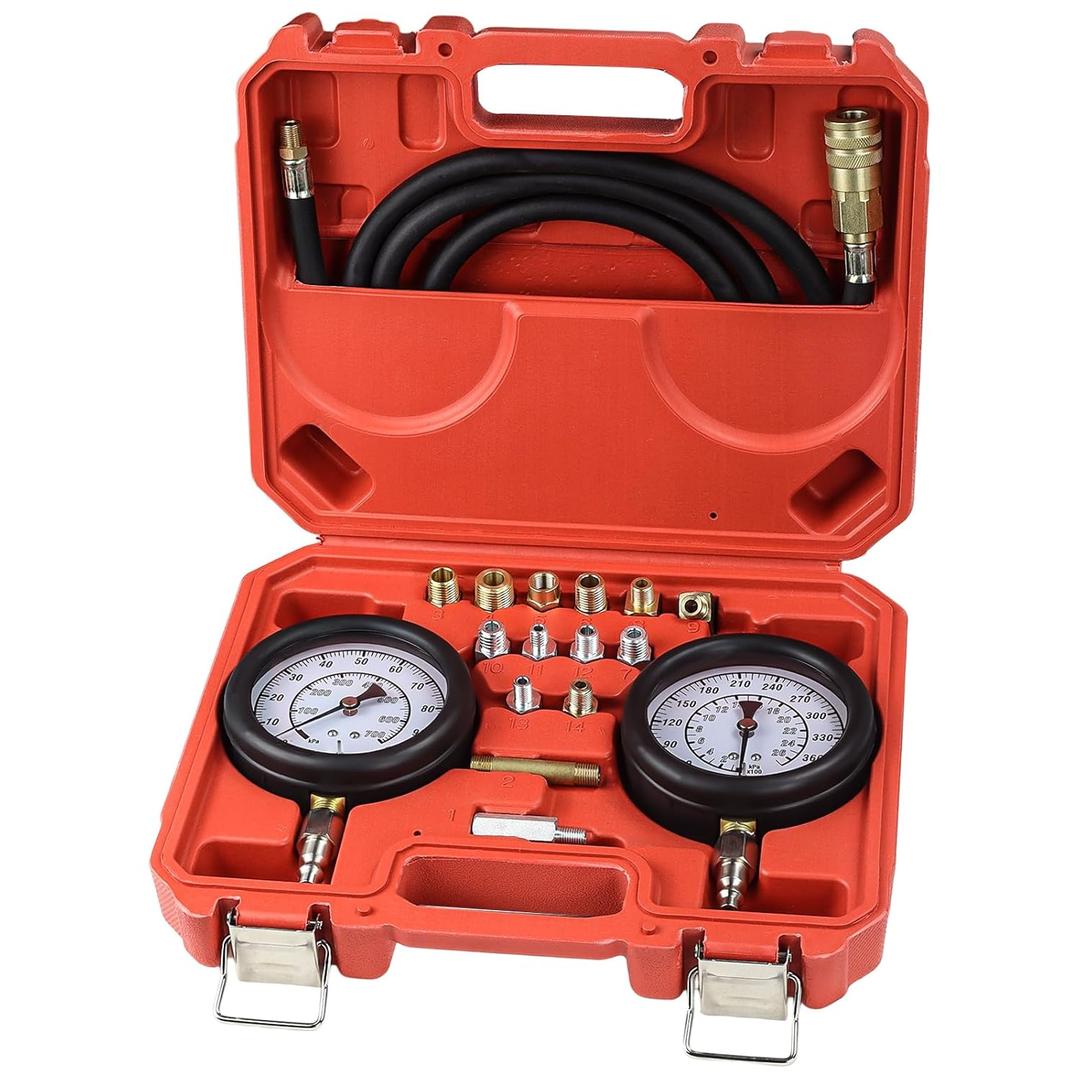 Master Engine and Transmission Oil Pressure Test Set  High and Low Pressure Gauges for Testing Transmission and Engine Pressure