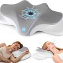 Cervical Neck Pillow for Pain Relief, Ergonomic Contour Pillow for Sleeping, 2 Heights Cooling Pillow for Neck and Shoulder Support, Memory Foam Orthopedic Pillow for Side Back Stomach Sleepers (Dark Grey)