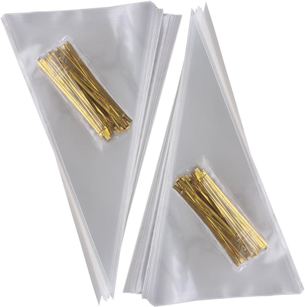 2 x HAZOULEN 200-Piece Clear Cello Treat Bags Popcorn Candy Bags with Twist Ties, 12" x 6.5"