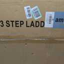 Arbusb Step Ladder, Folding Step Stool with Wide Anti-Slip Pedals, Sturdy Steel Ladder with Handrail, Space-Saving, Portable for Home & Adults, 3 Step Ladder