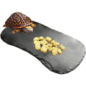 Tfwadmx Reptile Basking Platform, 11''x5.5'' Tortoise Rock Plate Feeding Food Bowl Dish Feeding Slate Turtle Bathing Resting Platform for Lizard Gecko Bearded Dragon Chameleon Snake Frog