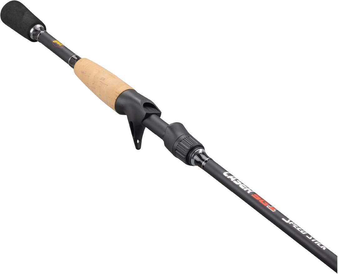 Lew's Laser SG1 Casting Fishing Rod, IM6 Graphite Blank, Stainless Steel Guides, Split-Grip Cork Handle, Black (7'0")