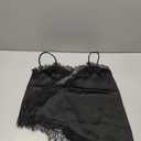 Women Lace Trim Satin Tank Top V Neck Silk Camisole Tops Asymmetrical Backless Spaghetti Strap Tank Cami Shirts Size M