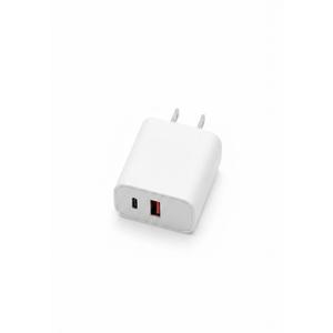 Dual Port Fast Wall Charger, USB-C and USB-A Power Adapter, Compact PD Fast Charging Block for iPhone, Samsung, iPad, and Other Devices