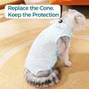 Cat Recovery Suit Breathable Post-Surgery Onesie for Male & Female Spay/Neuter, Light Green, M