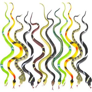 ArtCreativity 12 Packs of Fake Snakes 14 Inch - Realistic Assorted Rubber Snake Toy for Kids - Snakes Garden Props to Scare Birds, Birthday Party Favor, Halloween Props, Prank Gift for Boys and Girls