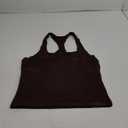 ForeFair Racerback Tank Tops for Women - Double Lined Halter Top Cute Square Neck Sleeveless Basic (Small, Brown)