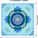 Blue Mahjong Mat for Table, American Mahjong Mat with Printed Rules, 31.5" x 31.5", Anti-Slip, Noise-Reducing Table Cover for Mahjong, Poker, Board Games, Dominoes, and Card Games.