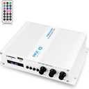 Pyle 4-Channel Bluetooth Marine Amplifier - Compact Power 400 Watt RMS 4 OHM Full Range Monoblock Stereo & Waterproof - Wireless Bluetooth Receiver Audio Speaker with LCD Digital Screen PFMRA450BW