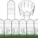 Decorative Garden Fence 10 Pack, 30in (H) x 10ft (L) Rustproof Metal Wire Animal Barrier, Arched Flower Edging Border Fencing Panel for Dog, Yard, Patio, Outdoor, Decor