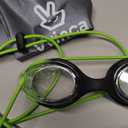 Vvinca Kids Swim Goggles with Bungee Strap No Leaking Anti Fog Toddler Goggles with Quick Adjust Ages 3-14 (01- Green & Blue Gradient)