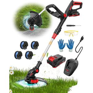 Weed Wacker Battery Powered Weed Eater with Fast Charge,2-in-1 Lawn Edger 13" Cordless String Trimmer,400W Grass Trimmer with Auto Line Feed,2.5Ah Electric Weedeater 20V Weed Trimmer