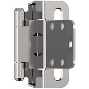 Amerock BPR756526 Cabinet Hinge 3/8 inch (10 mm) Inset Self Closing Partial Wrap Polished Chrome Kitchen Cabinet Door Hinge 1 Pair/2 Pack Functional Hardware (3 Pairs)