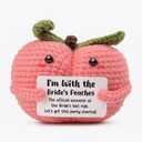 3 x Bachelorette Party Favors for Bride Tribe, 'Bride's Peaches' Gag Gifts, Funny Bridesmaid Proposal Box Stuffer, Cute Hen Party Supplies, Last Ride Souvenir, Team Bride Accessory for Squad