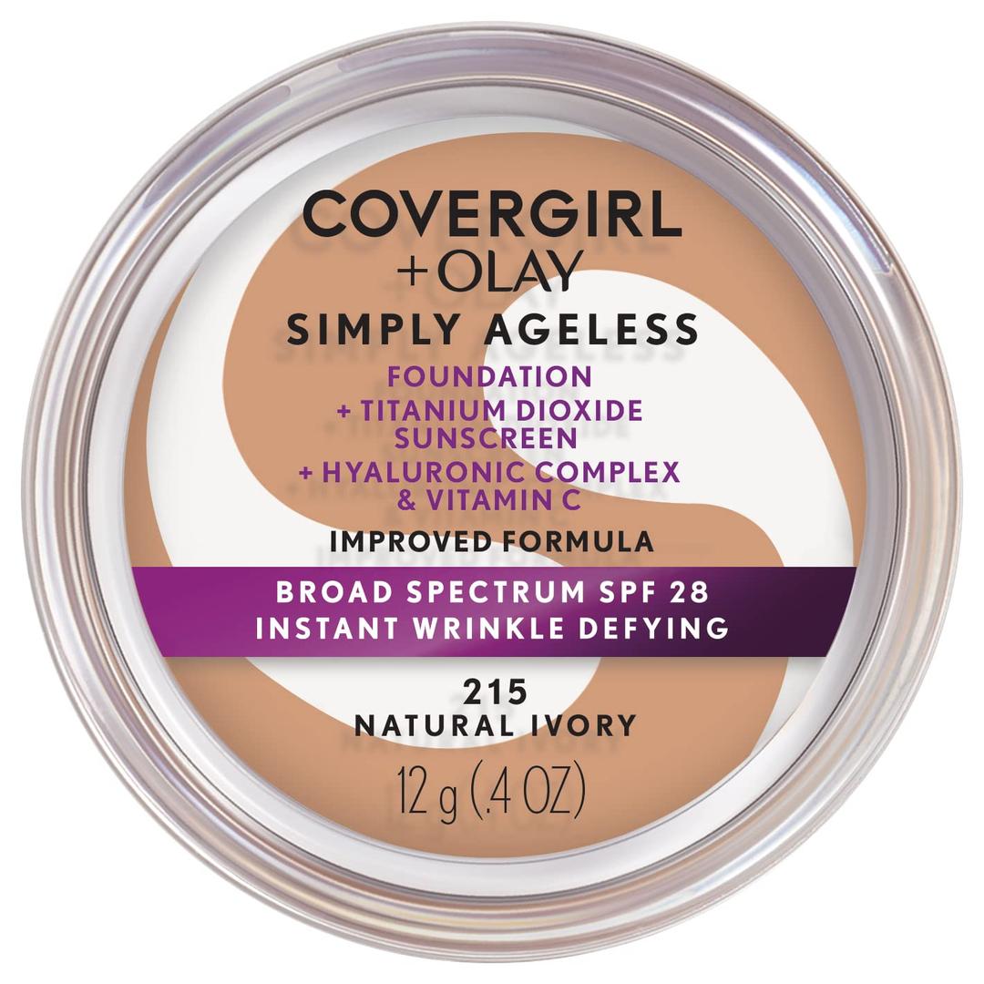 COVERGIRL & Olay Simply Ageless Instant Wrinkle-Defying Foundation, Natural Ivory (0.4 Ounce (Pack of 1))