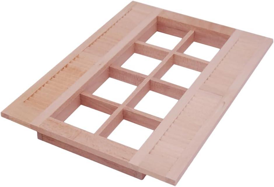 EXCEART Dollhouse Window Shutter 1Pcs 8-Grid Blinds 1:12 Scale Miniature Wooden Window Frame DIY Accessories Miniture Decor