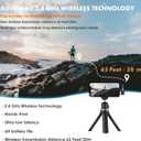 Wireless Microphone for iPhone iPad/Android/PC, Mini Microphone for Video Recording, Plug and Play Lavalier Microphone Lapel Wireless Mic with Noise Reduction