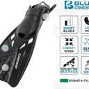 Cressi Tonga Short Adjustable Open Heel Fins, Black, L/XL
