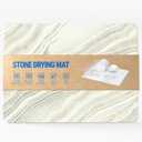 Stone Dish Drying Mat for Kitchen Super Absorbent Fast Drying Counter Marble Stone Mat Kitchen 15.7x11.8 in (YELLOW)