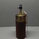 KDG 23.4" Brown PU Leather Table Lamps for Living Room Set of 2, 3 Level Brightness LED Modern Home Decor Fabric Lampshade Desk Lamp Lighitng for Bedroom, Bedside, Farmhouse, Nightstand, Night Light