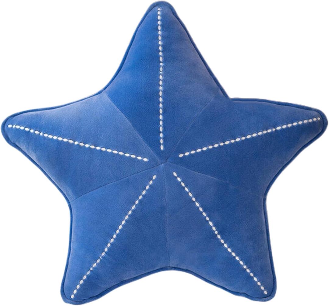 Starfish Shell Pillow Floor Pillow Pillow Sofa Cushion Reading Pillow Car Cushion (Blue, 19.6in)