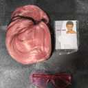 Short Bob  LIULIUBTY Short Bob Hair Wigs Straight with Flat Bangs Synthetic Colorful Cosplay Daily Party Neon Wig for Women + Free Wig Cap 12" Natural As Real (Light Pink) Cut Wig Pink