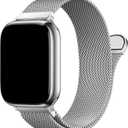 Stainless Steel Compatible with Apple Watch Bands 46mm 44mm 45mm 49mm men and women, Magnetic Clasp Replacement for iWatch Ultra Series 11 10 9 8 7 SE 6 5 4 3 2 1Silver