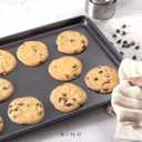 BINO Bakeware Nonstick Cookie Sheet Baking Tray Set, 3-Piece - Gunmetal | Non Stick Baking Pans Set | Carbon Steel Tray Bakeware Sets | Oven Safe | Cookie Sheet Pans | Food-Safe