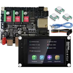 MKS DLC32 32bits GRBL Shield Controller CNC Expansion Board TS35 Offline Touch Screen Compatible CNC3018 PRO Upgrade Parts for Laser Engraver Machine