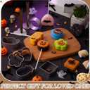 3 x Honeydak 6 Set Cake Pop Mold, Stainless Steel Mold Shapes Press Kit, Circle Heart Square Pineapple Ingot Plum Blossom Cake Pop Cutter and Pusher Halloween Reusable Baking Tools for Home Baking Parties