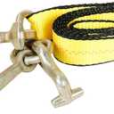 Fekuar 4Pcs 2" x 8' Truck Winch Tie Down Straps with RTJ Cluster Hook Heavy Duty Webbing Complete RTJ Strapes 3 Chain Link RTJ Cluster Hook Towing Truck Anchor Wrecker Tie Down