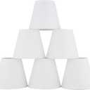 Ruiever 6pack Small Lampshades Clip On Bulb Fabric Lamp shade Bottom 5.9''x Top 3.54''xH 5.12'' for Chandeliers Wall Ceiling Table and Floor Lamps Eyes Protected Lampshades (White)