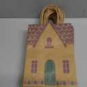 Marspark 24 Pcs Christmas Gift Bags Gingerbread House Gift Bag Vintage Christmas Paper Party Candy Treat Goodie Bags with Handle Brown Kraft Party Favor for Holiday Wrapping Present