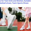 Beita Basketball Shoes for Women Fashion Sneakers Sport Shoes Anti Slip Breathable Tennis Shoes Volleyball Shoes Pickleball Shoes Running Shoes Rubber Sole Indoor Outdoor Court Light Weight Wide (White)