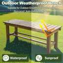 Outdoor Garden Bench,Wood Backless Bench for Yard (Carbonized,47.25 in)
